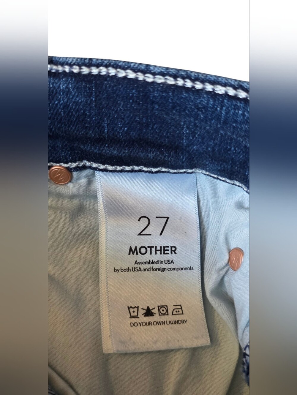 MOTHER Sz 27 NWT The Mid Rise Dazzler Ankle Jeans Nothing Between Us Denim Jeans - Picture 5 of 13
